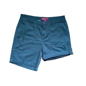 EMS Eastern Mountain Sports Womens Shorts Size 2 Green Roll Tab Hiking Outdoors